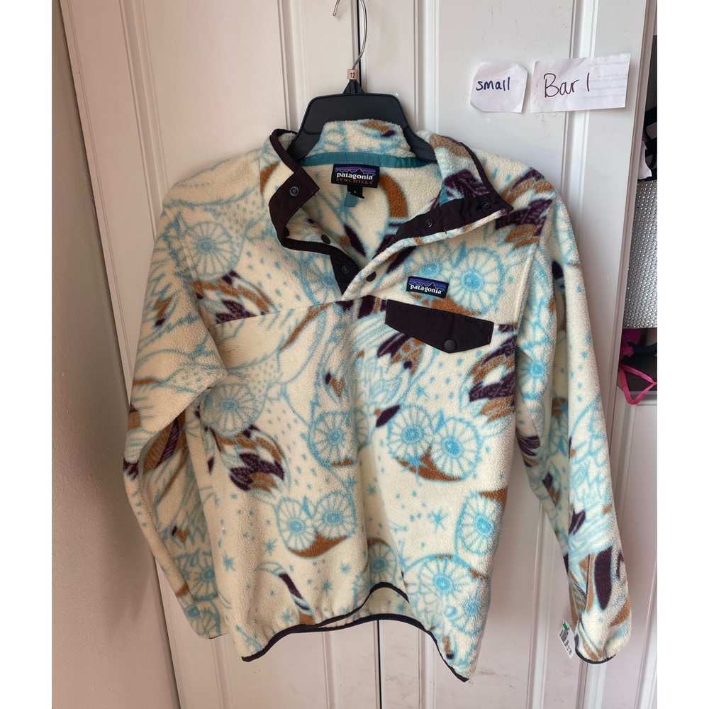 Patagonia “Harvest moon owl” synchilla small pullover RARE (i2)